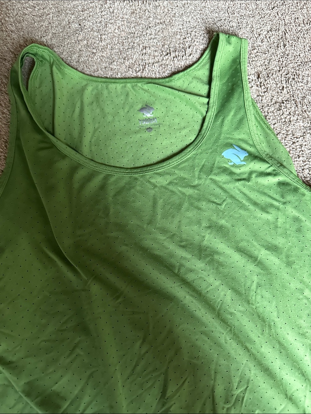 Rabbit Rabbit Rabbit Lime Green Perforated Athletic Tank - Picture 5 of 7